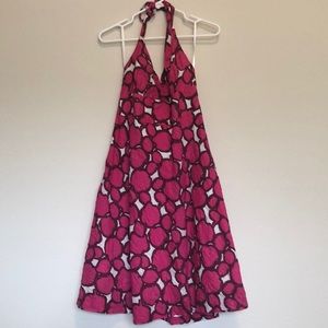 Pink pattern JCrew halter dress size 12